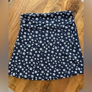 Toad&Co L Chaka Skirt Blue Floral Patterned A-line Stretchy Skirt